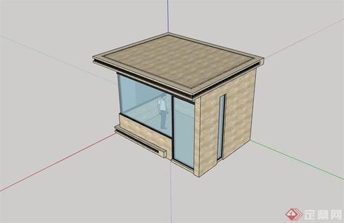 详细经典完整的门卫室素材设计su模型