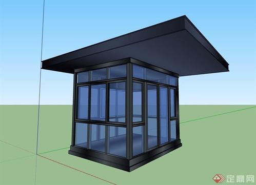 岗亭门卫亭设计su模型